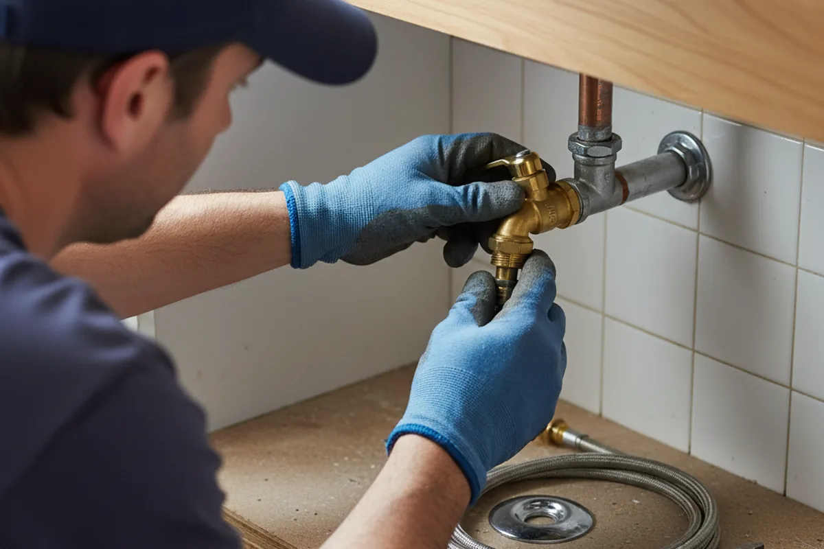 Shutoff valve and fitting work during Emergency Plumbing in Grover
